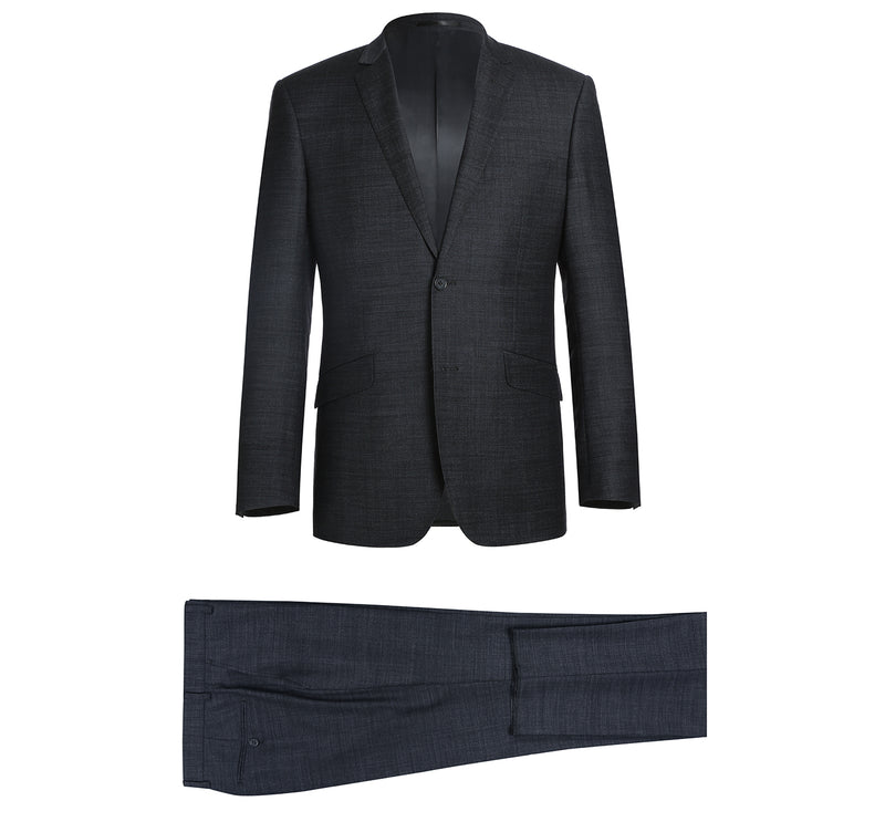 558-2 Men's Two Piece Slim Fit Wool Blend Suit