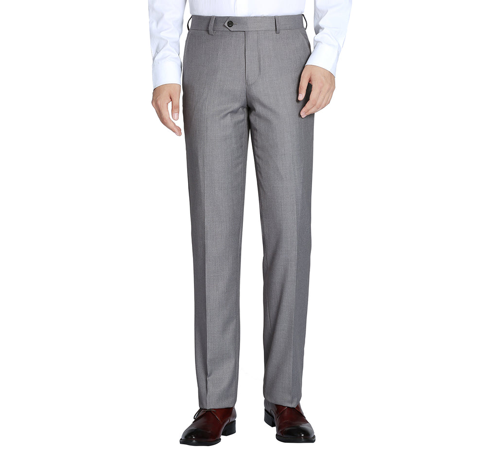 mens grey wool dress pants Wool Blend Dress Pants for Tall Men in Tin Grey Mix 34 / 40 / Tin Grey Mix