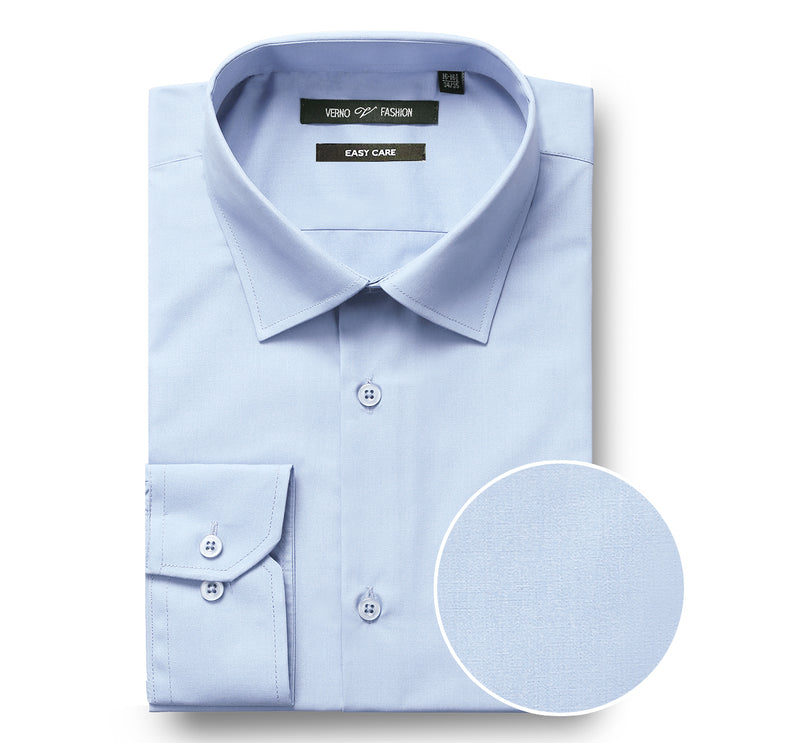 CS0221 Men's Classic Fit Long Sleeve Travel Easy-Care Cotton Dress Shirt