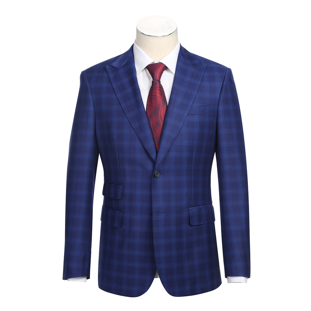 12-68-412EL Royal Blue Check Suit