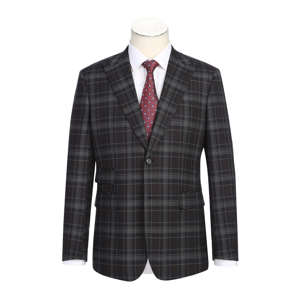 22-62-555EL Burgundy Check Suit