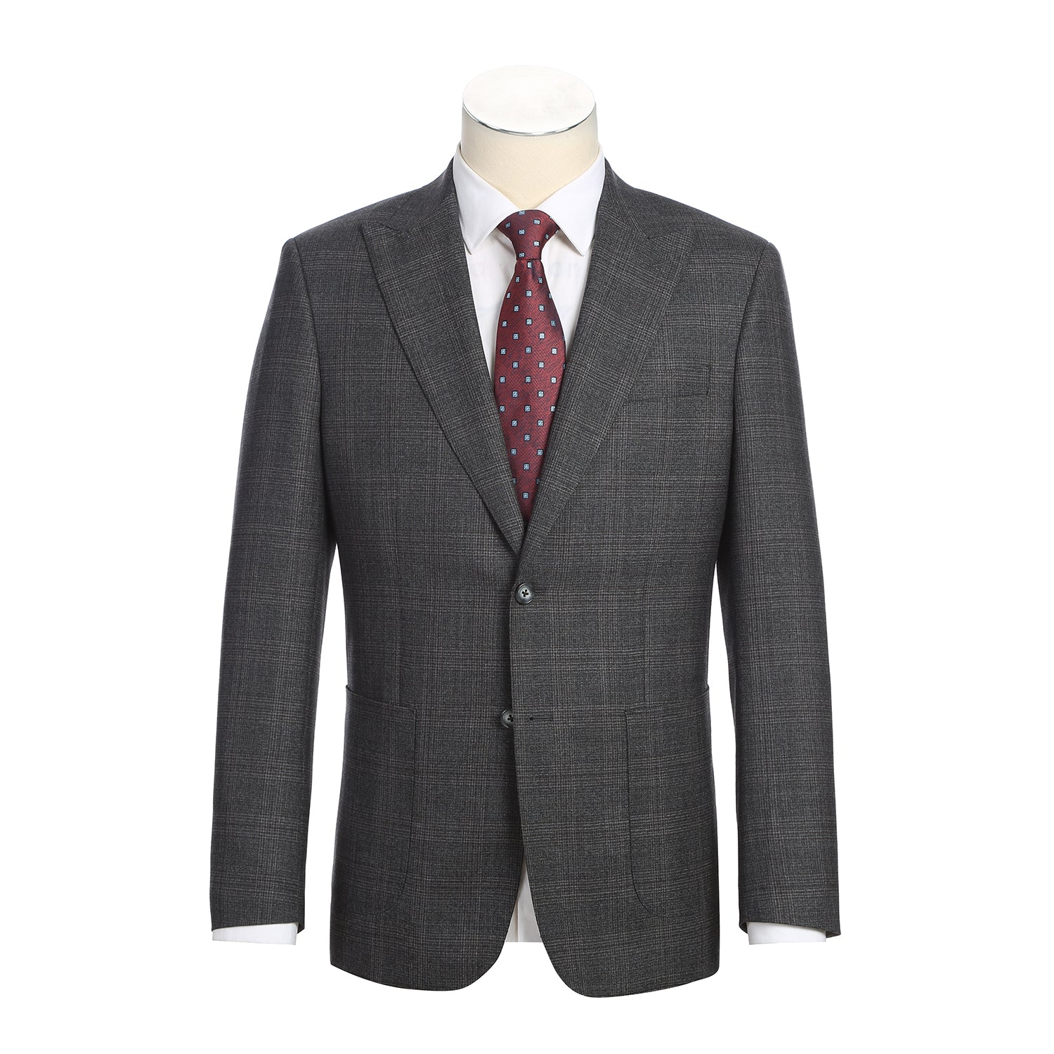 EL12-57-095 Dark Gray Check Suit – NovaraFashion
