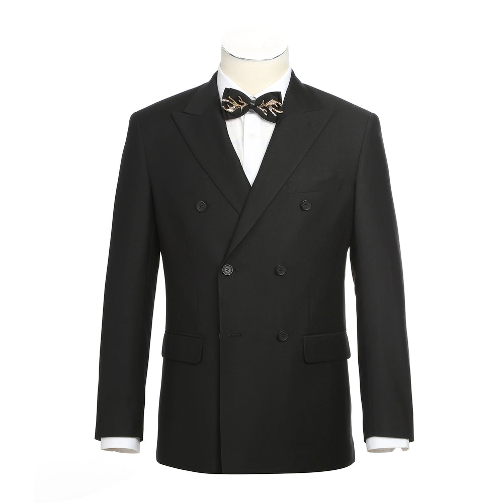 201-1 Men's Double-Breasted Peak Lapel Slim Fit Suit