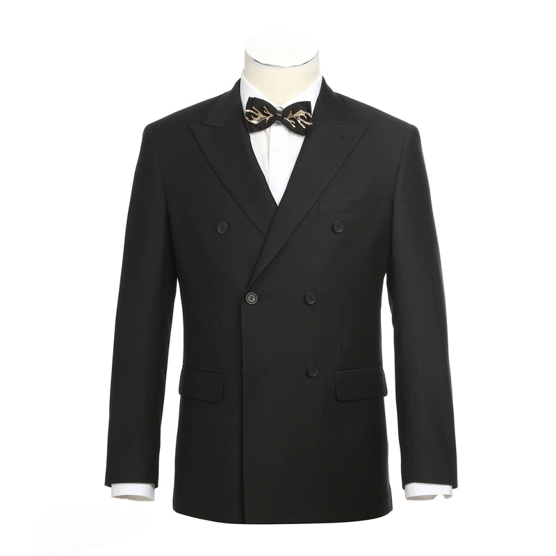 201-1 Men's Double-Breasted Peak Lapel Slim Fit Suit