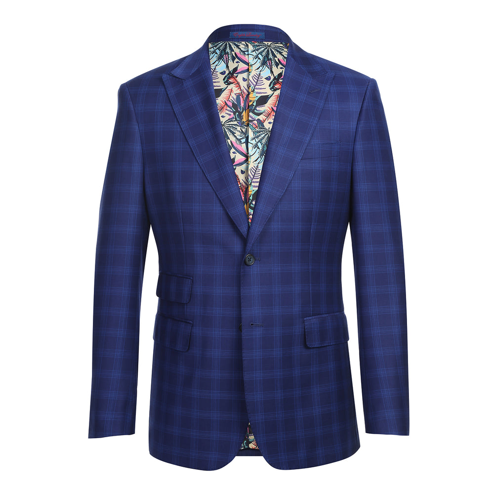 12-68-412EL Royal Blue Check Suit