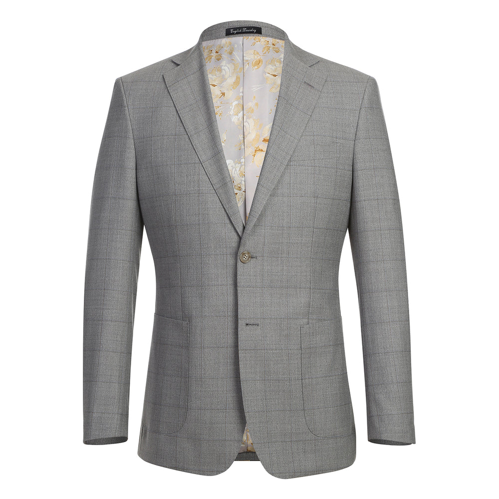 EL92-50-600 Stone Grey Wool Suit