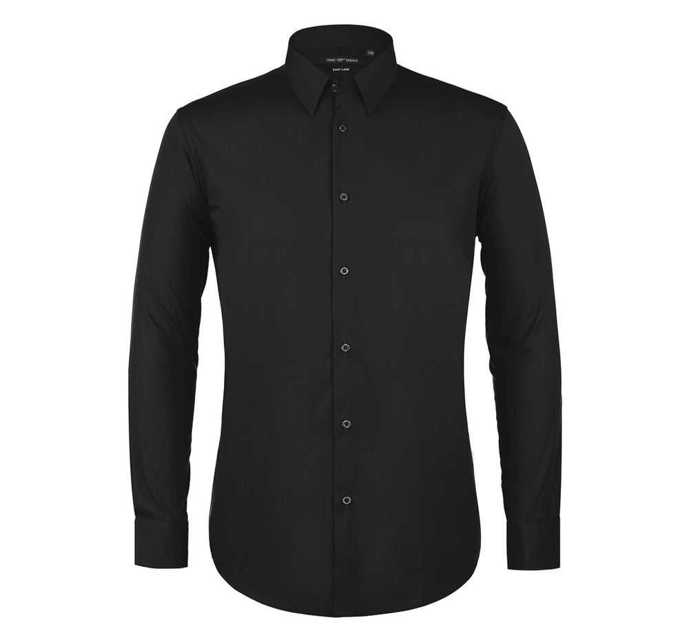 CS0223 Men's Classic Fit Long Sleeve Travel Easy-Care Cotton Dress Shirt
