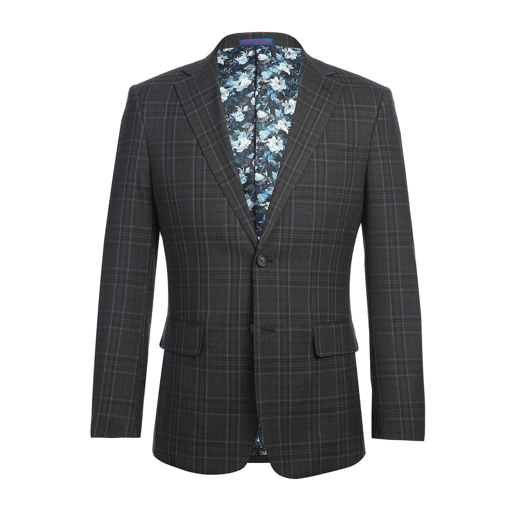 22-57-095EL Dark Gray Check Suit