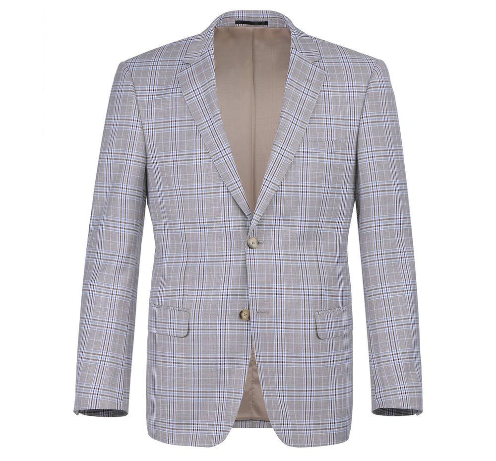 292-7 Men's Slim Fit 2-Piece Single Breasted Check Dress Suit