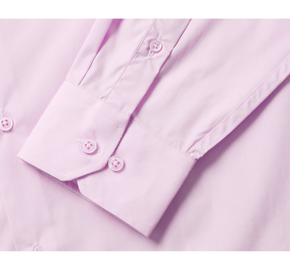 CS0222 Men's Classic Fit Long Sleeve Travel Easy-Care Cotton Dress Shirt
