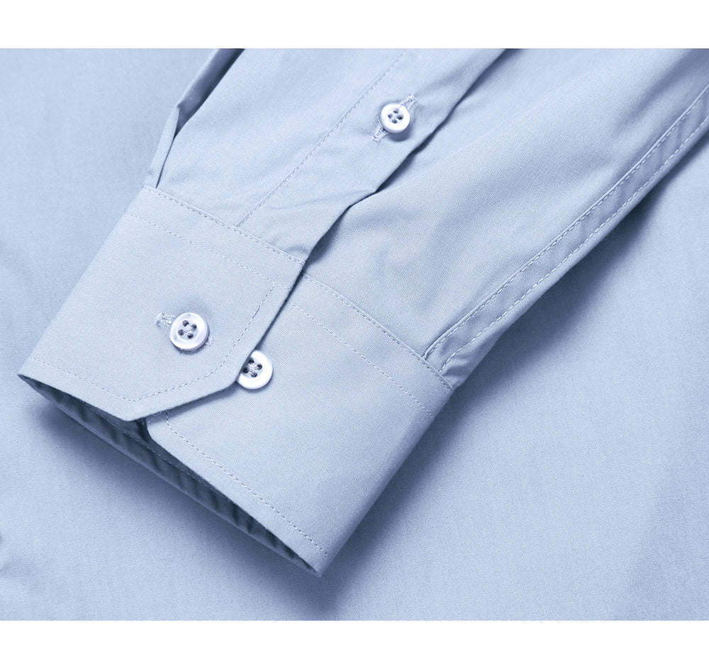 CS0221 Men's Classic Fit Long Sleeve Travel Easy-Care Cotton Dress Shirt