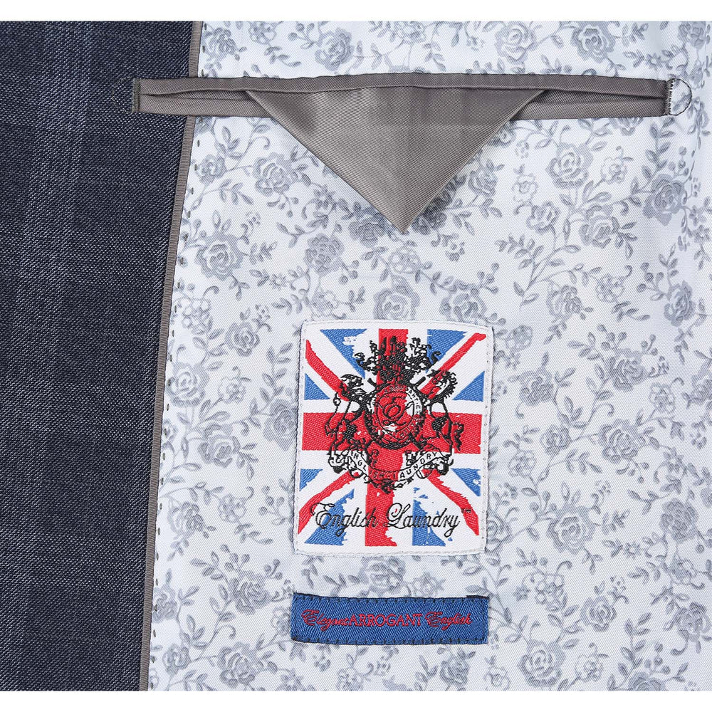 English Laundry 92-52-410EL Iron Gray Check Suit