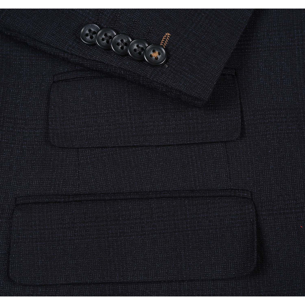 English Laundry 92-05-402EL Black Blue Check Suit