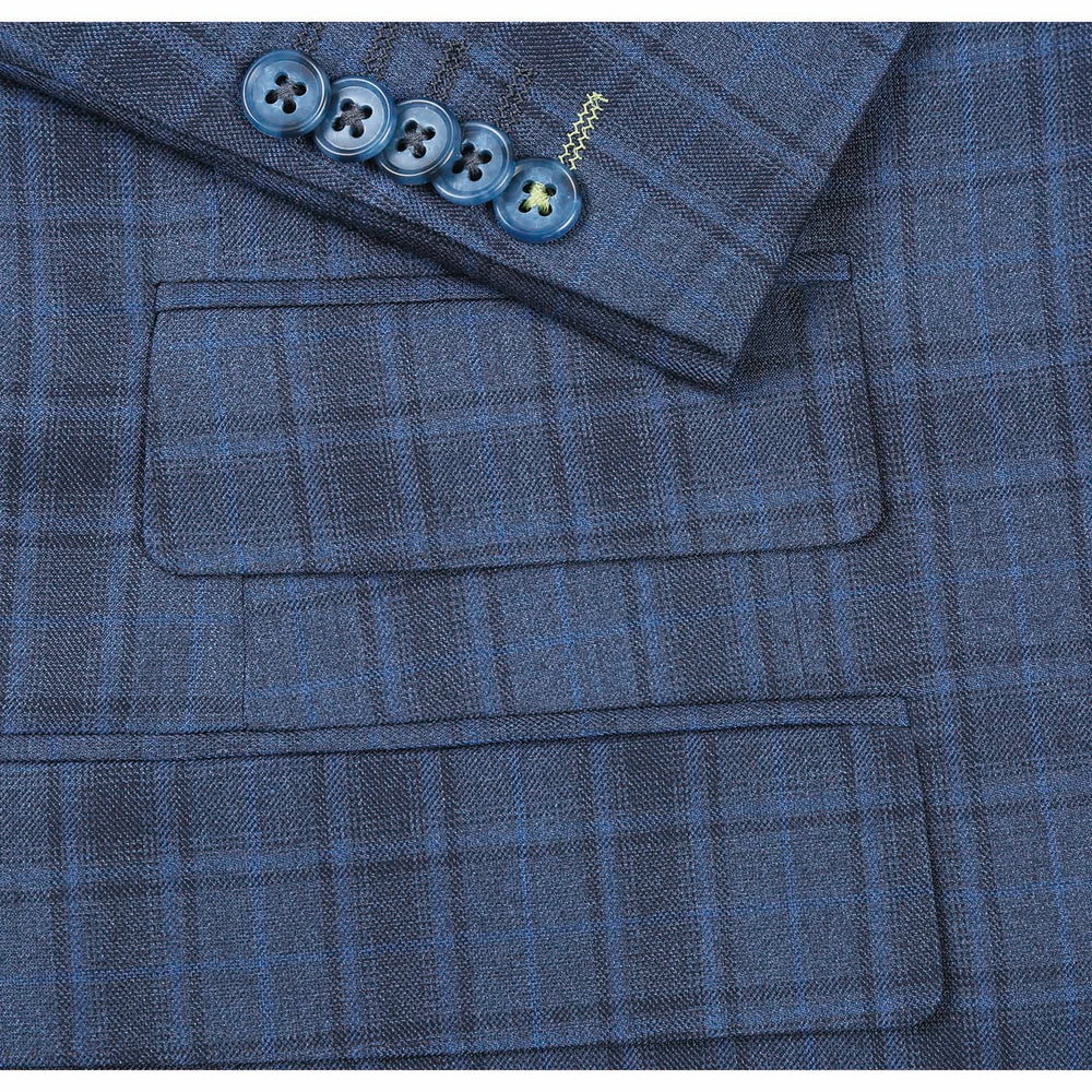 English Laundry 92-53-095EL Cadet Blue Check Suit