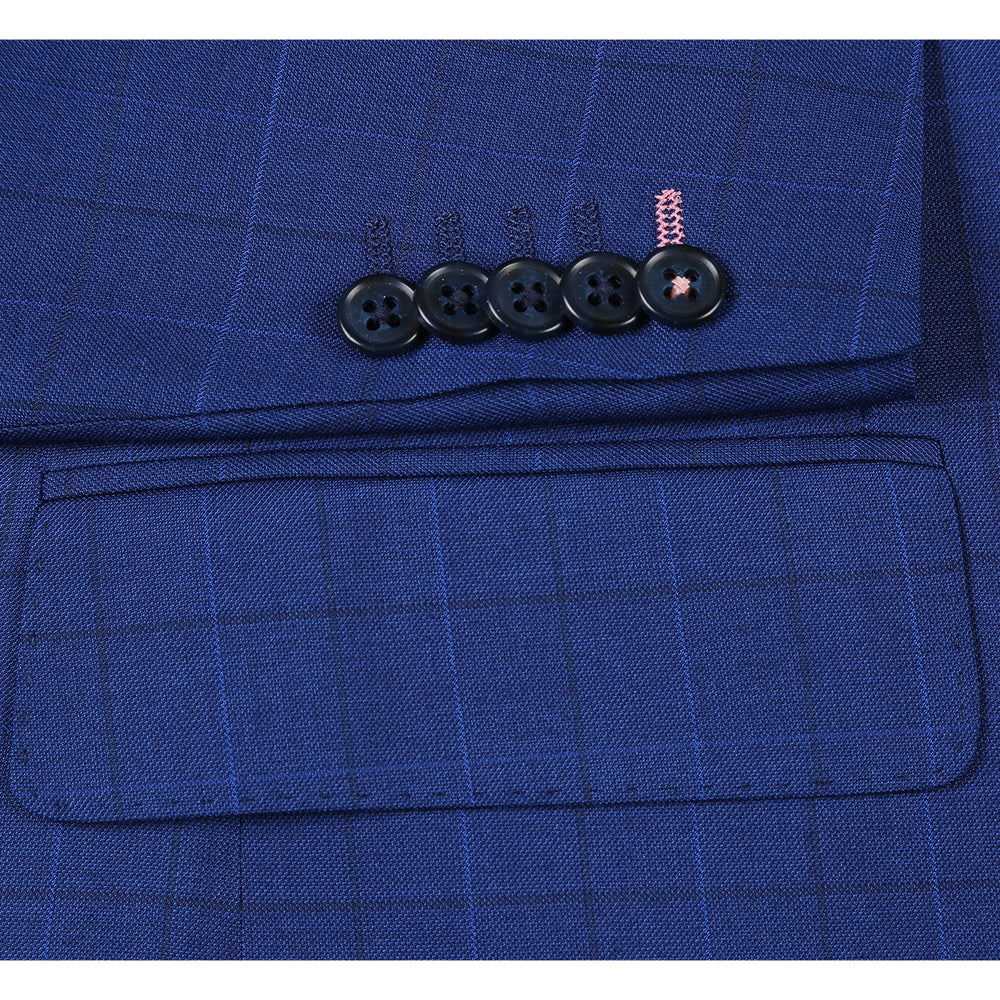 12-52-412EL Royal Blue Check Suit