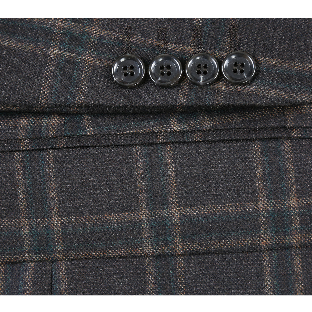563-11 Men's Slim Fit Wool Checked Blazer