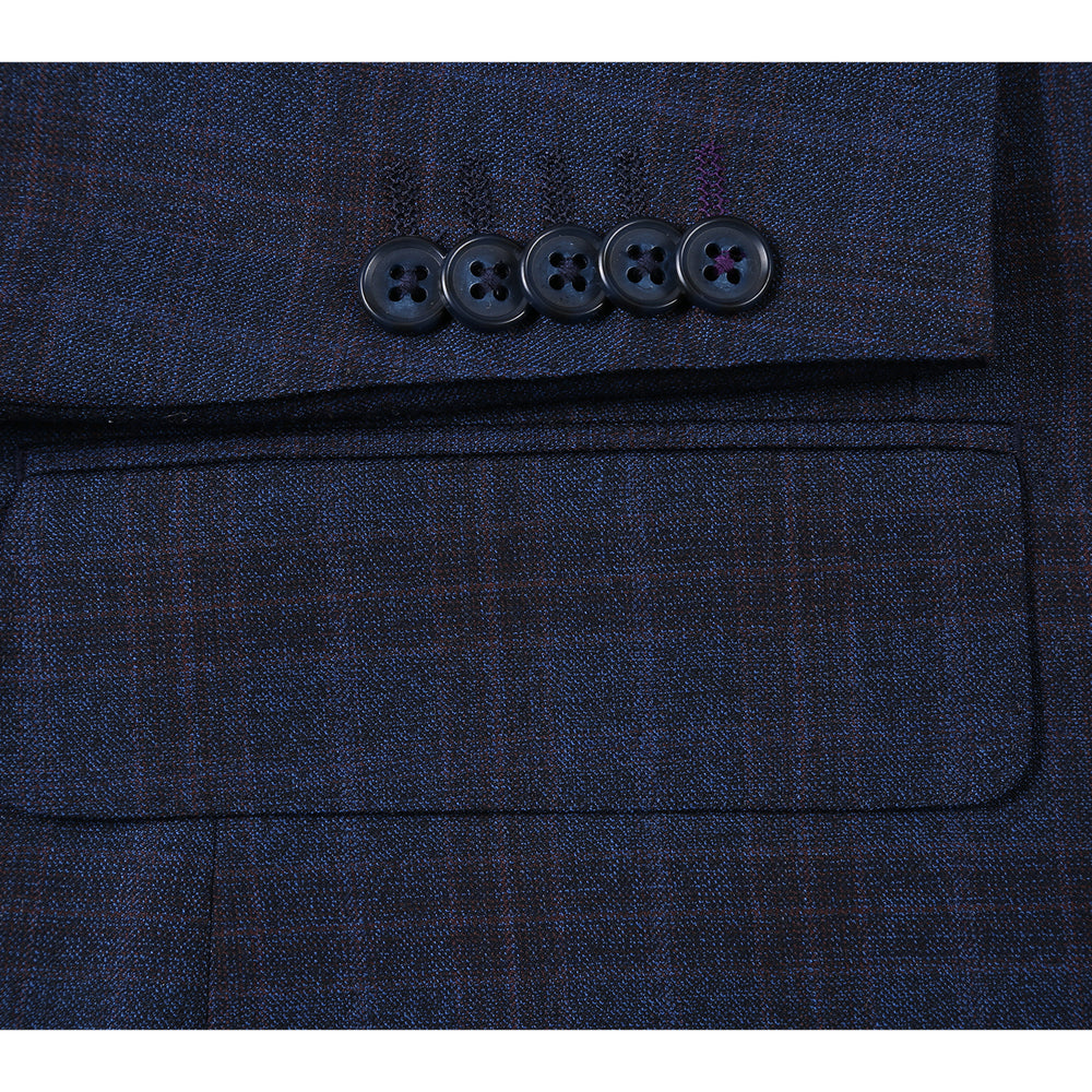 EL12-55-410 Dark Blue Check Suit