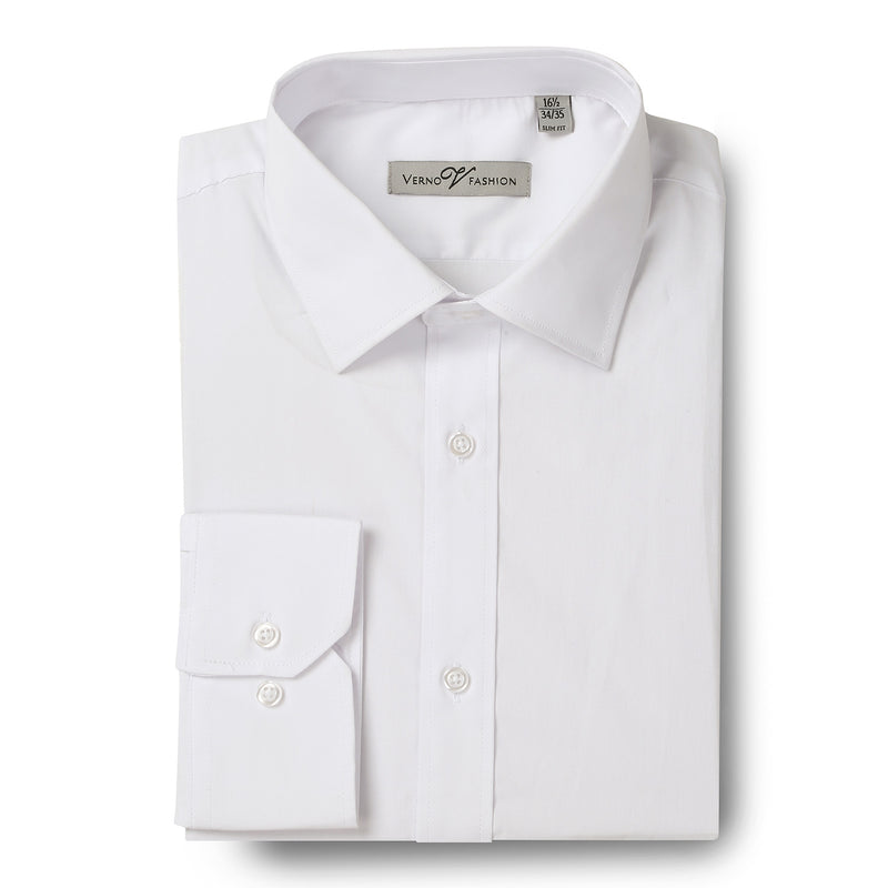 TCS01 Men's Slim Fit Long Sleeve Stretch Dress Shirt