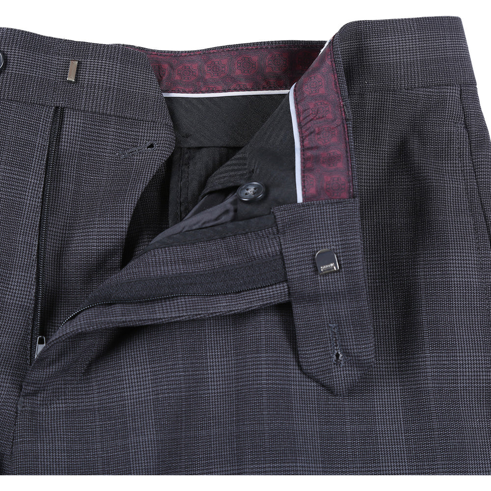 72-52-095EL Charcoal Checked Notch Suit