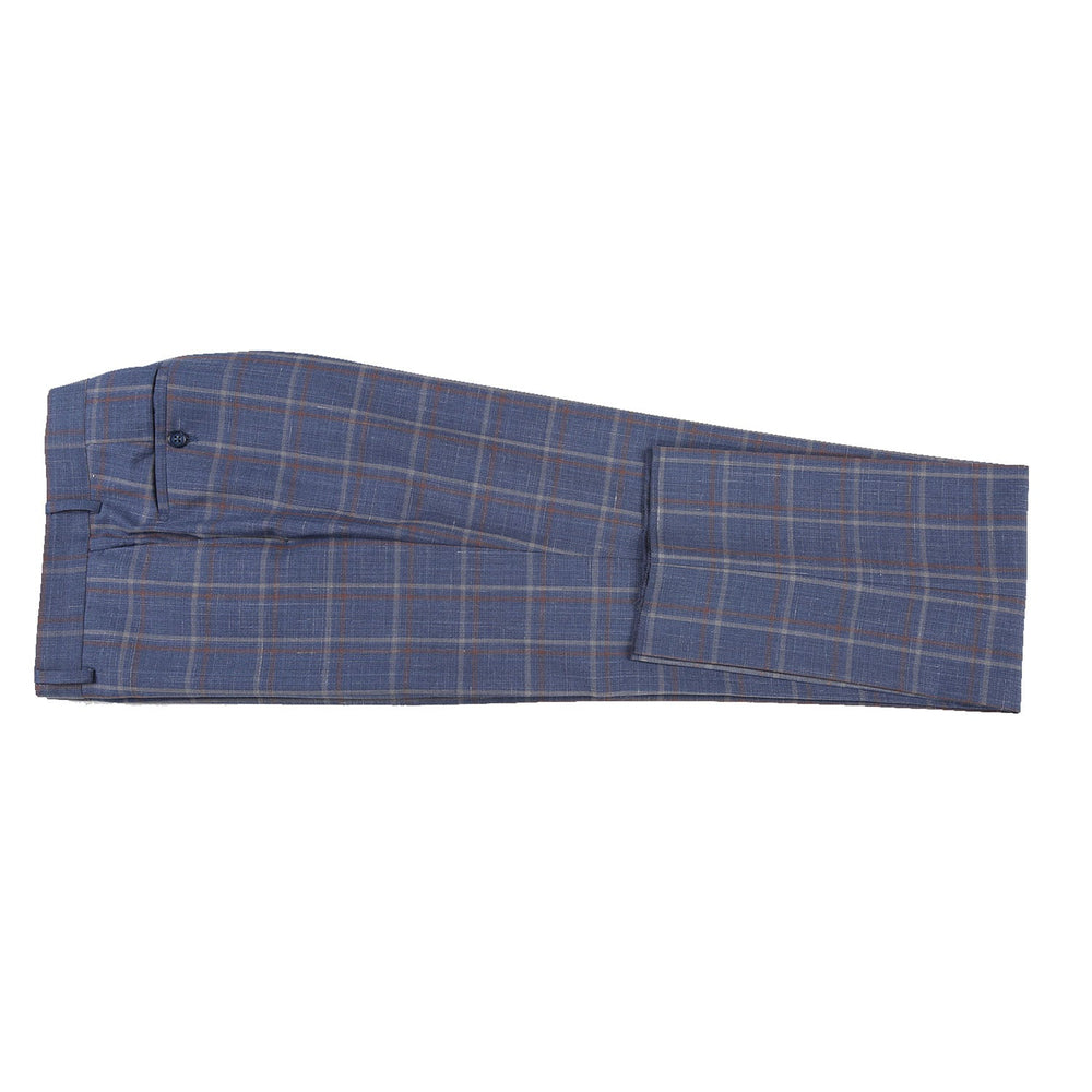 English Laundry EL72-62-400 Light Steel Blue with Orange Check Wool Suit