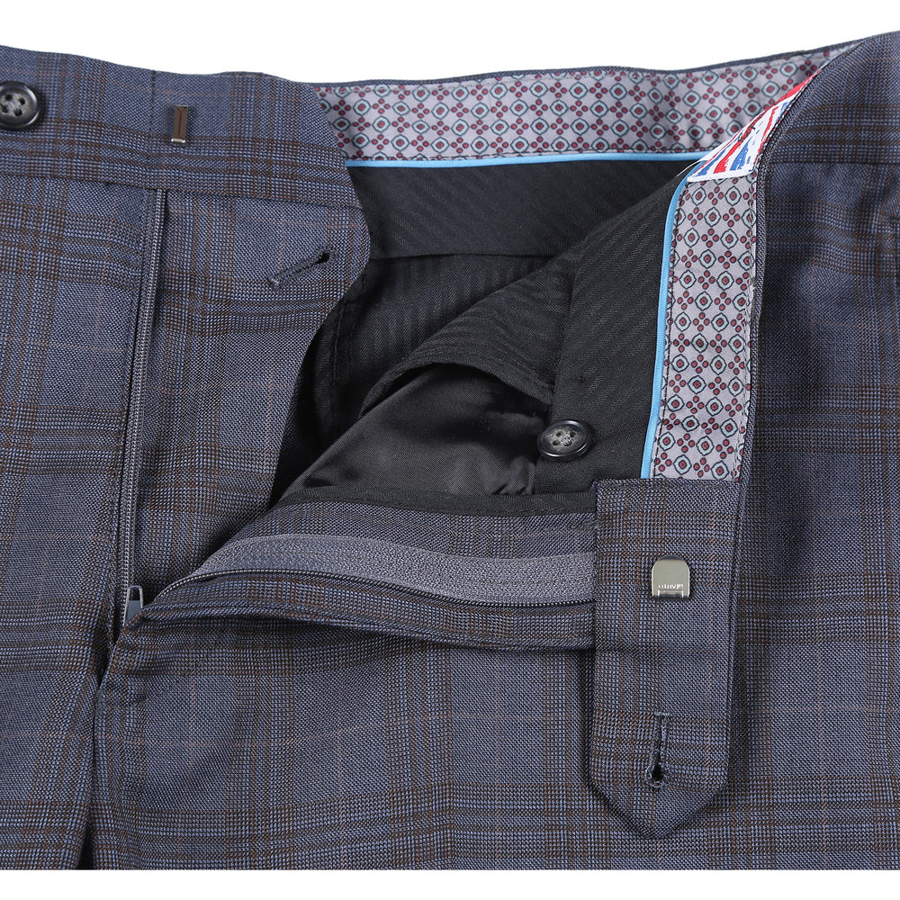 72-55-555English Laundry Gray with Tan Check Notch Suit