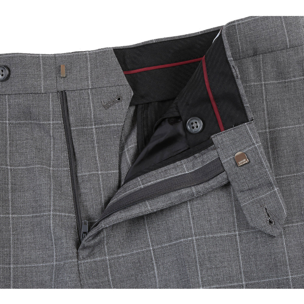 82-54-092EL Slim Fit Gray Windowpane Suit
