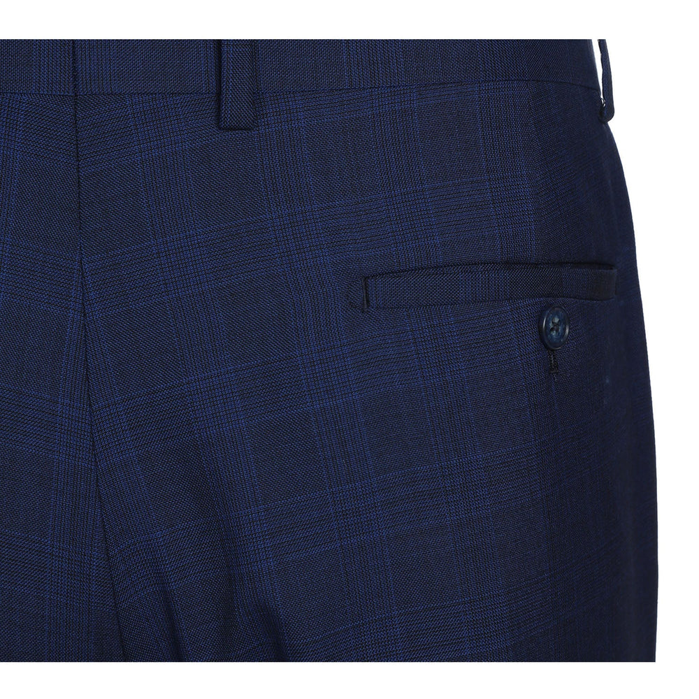 EL72-55-412 Midnight Blue Check Wool Suit