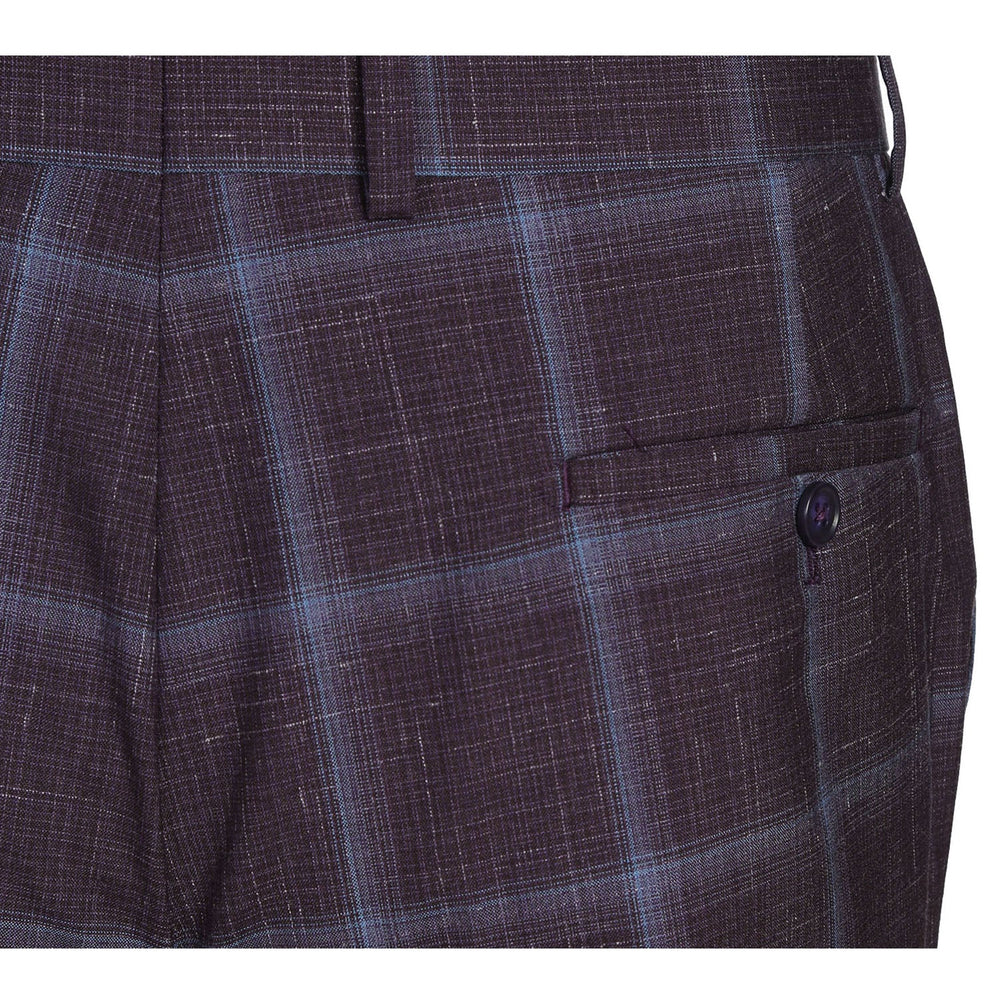 English Laundry EL72-62-900 Purple Window Pane Check Wool Suit
