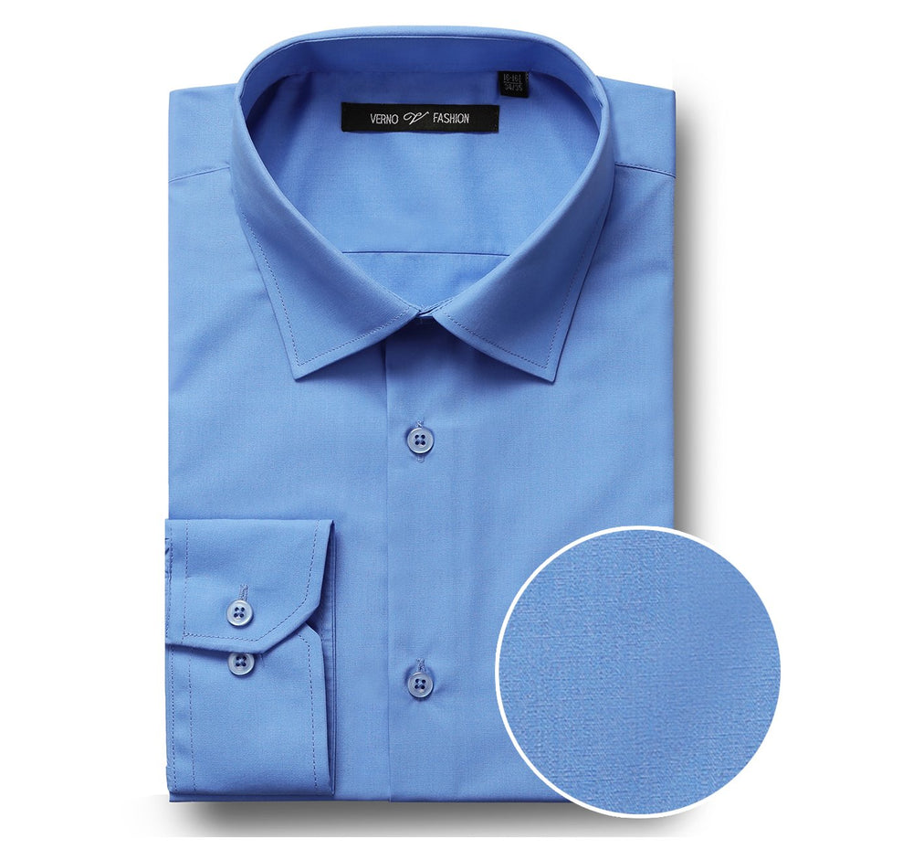 TC627 Men's Classic Fit Long Sleeve Spread Collar Dress Shirt
