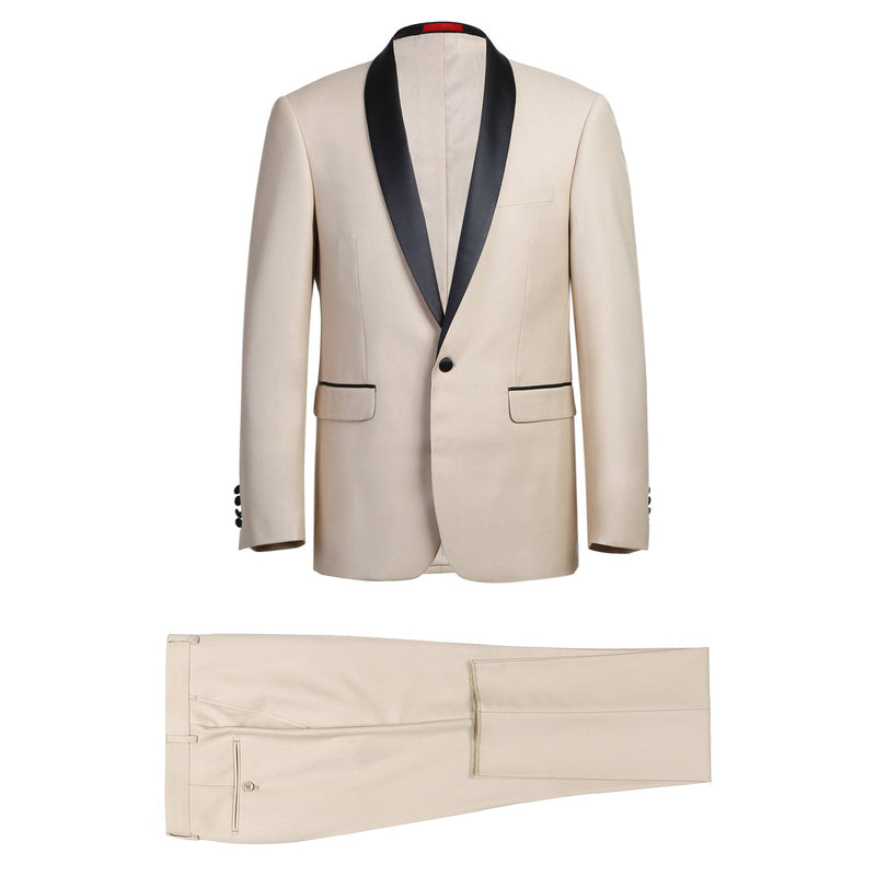 201-3 Men's Slim Fit 2-Piece Shawl Lapel Tuxedo Suit