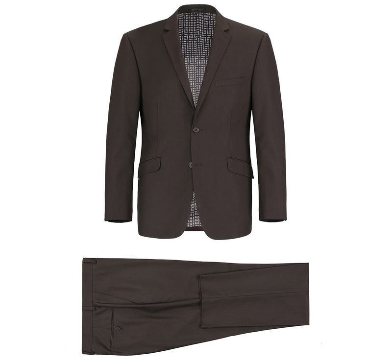 201-5 Men's 2-Piece Notch Lapel Solid Suit