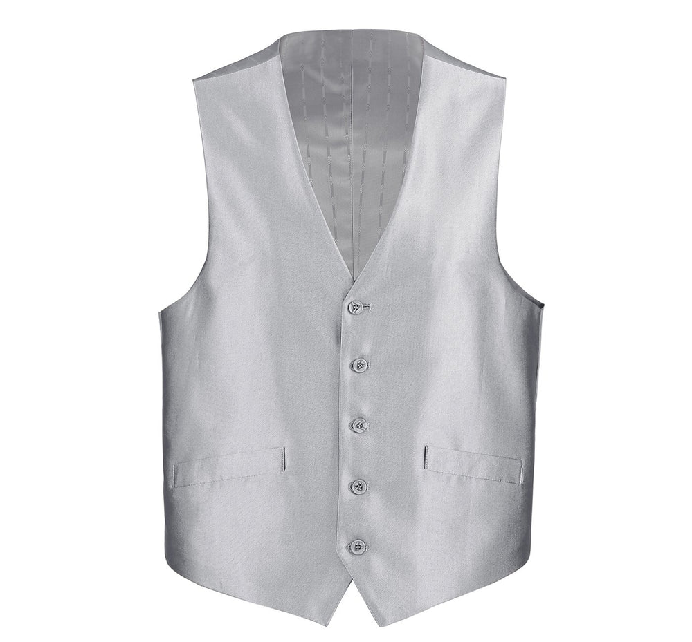 207-2 Men's Classic Fit Sharkskin Suit Vest