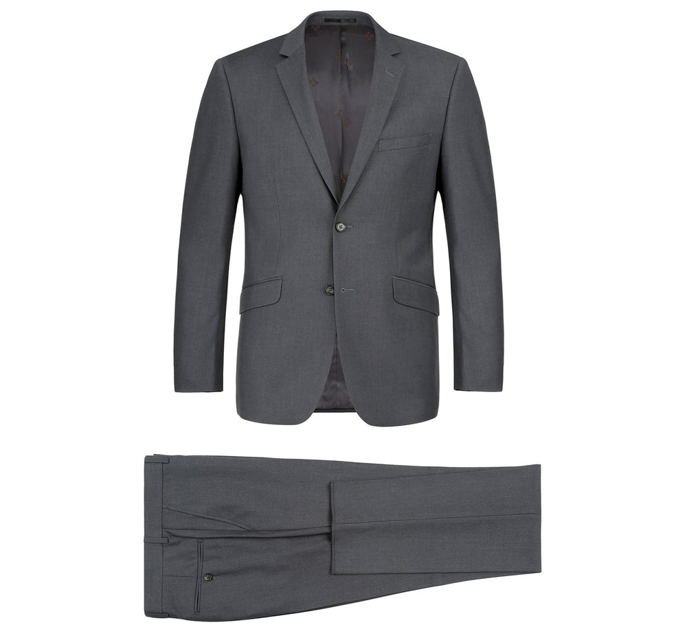 201-4 Men's 2-Piece Slim Fit Notch Lapel Solid Suit