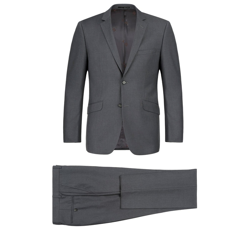 201-4 Men's 2-Piece Slim Fit Notch Lapel Solid Suit