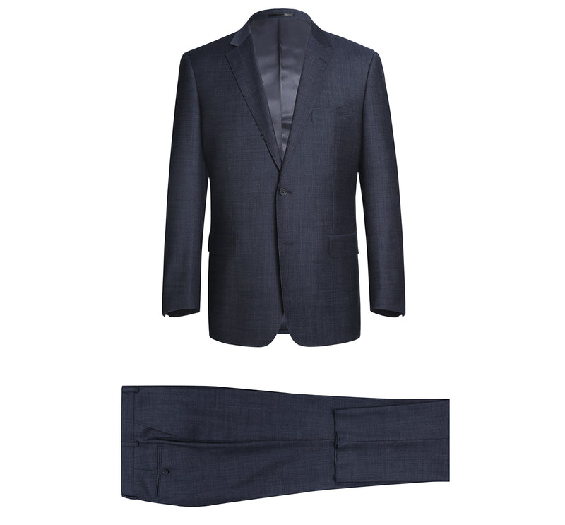 558-3 Men's Two Piece Classic Fit Wool Blend Suit