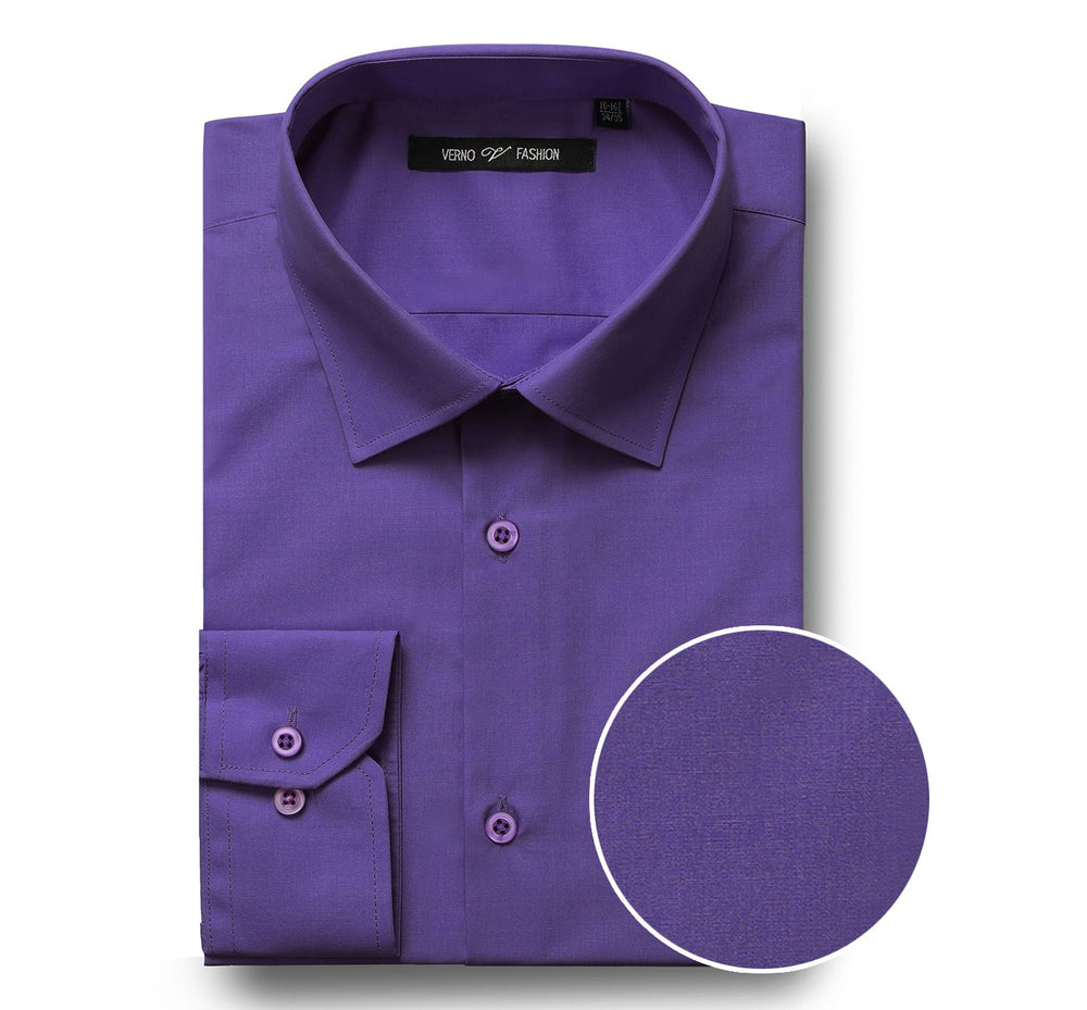 TC640 Men's Classic Fit Long Sleeve Spread Collar Dress Shirt