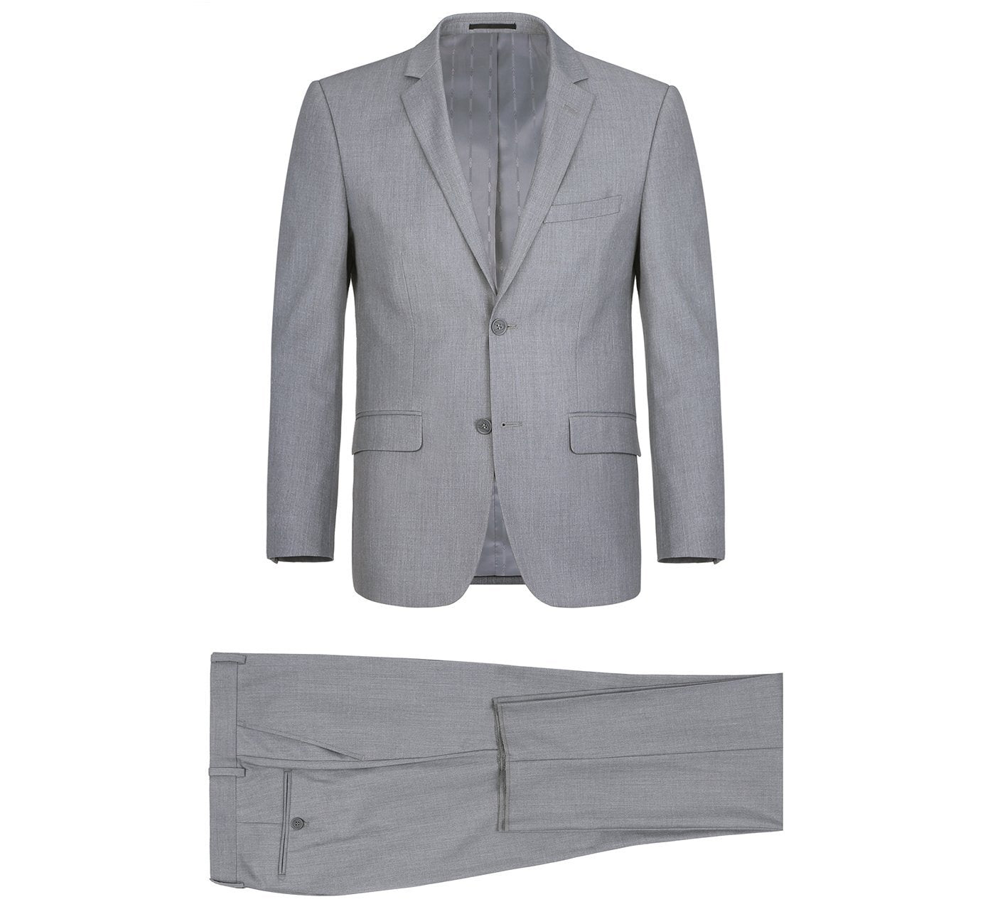 ワンピース Zen Round Neck Pleated Suit Jacket Dress Gray BC100-BC103-MediumGray-02-