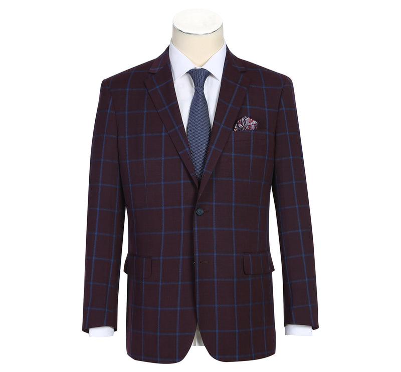 RENOIR Burgundy Business Suit Vest Regular Fit Dress Suit