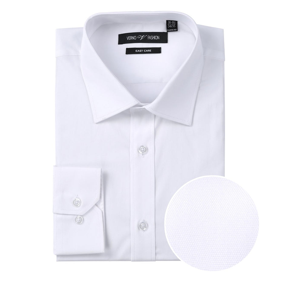 CS0220 Men's Classic Fit Long Sleeve Travel Easy-Care Cotton Dress Shirt