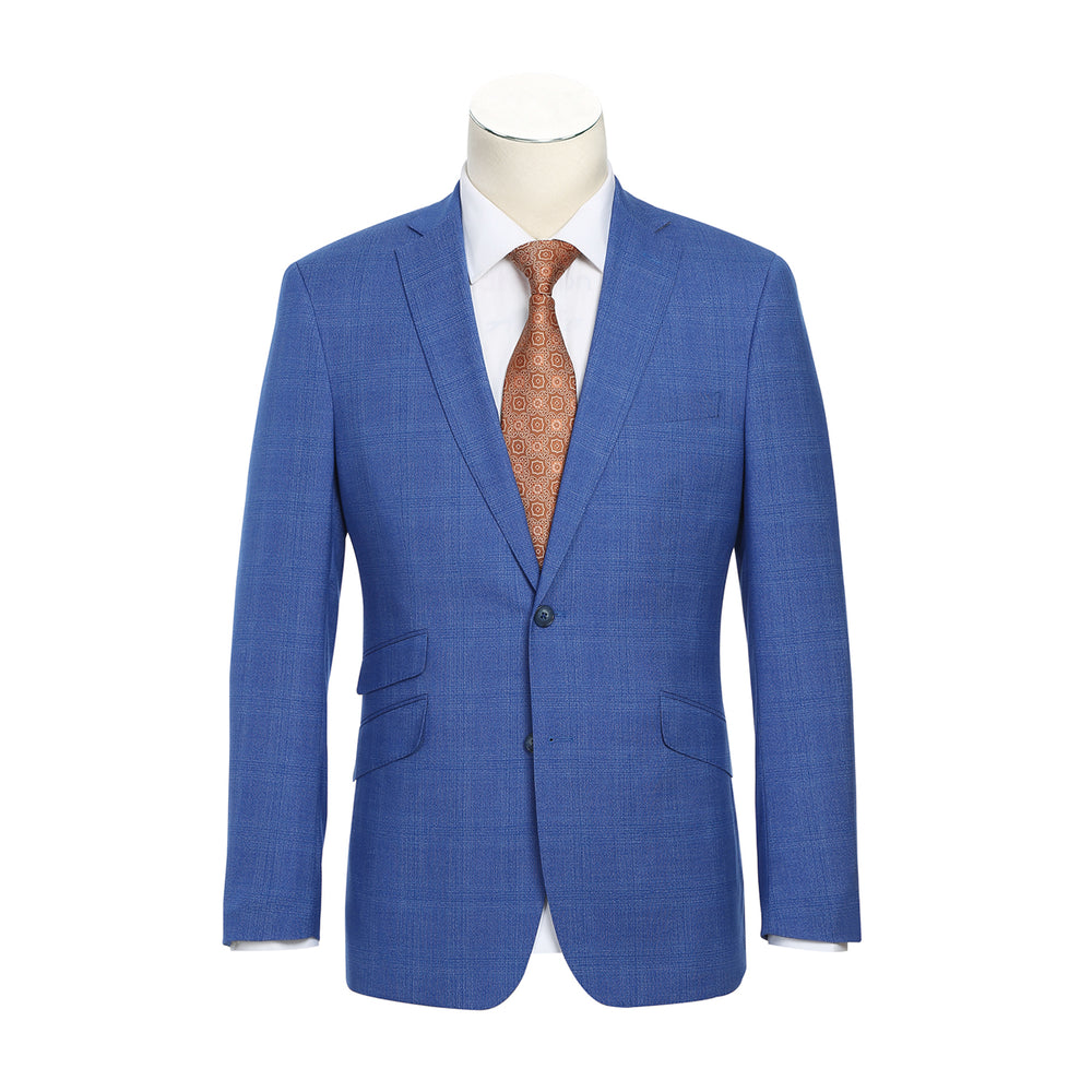 English Laundry 82-59-401EL Royal Blue Windowpane Suit