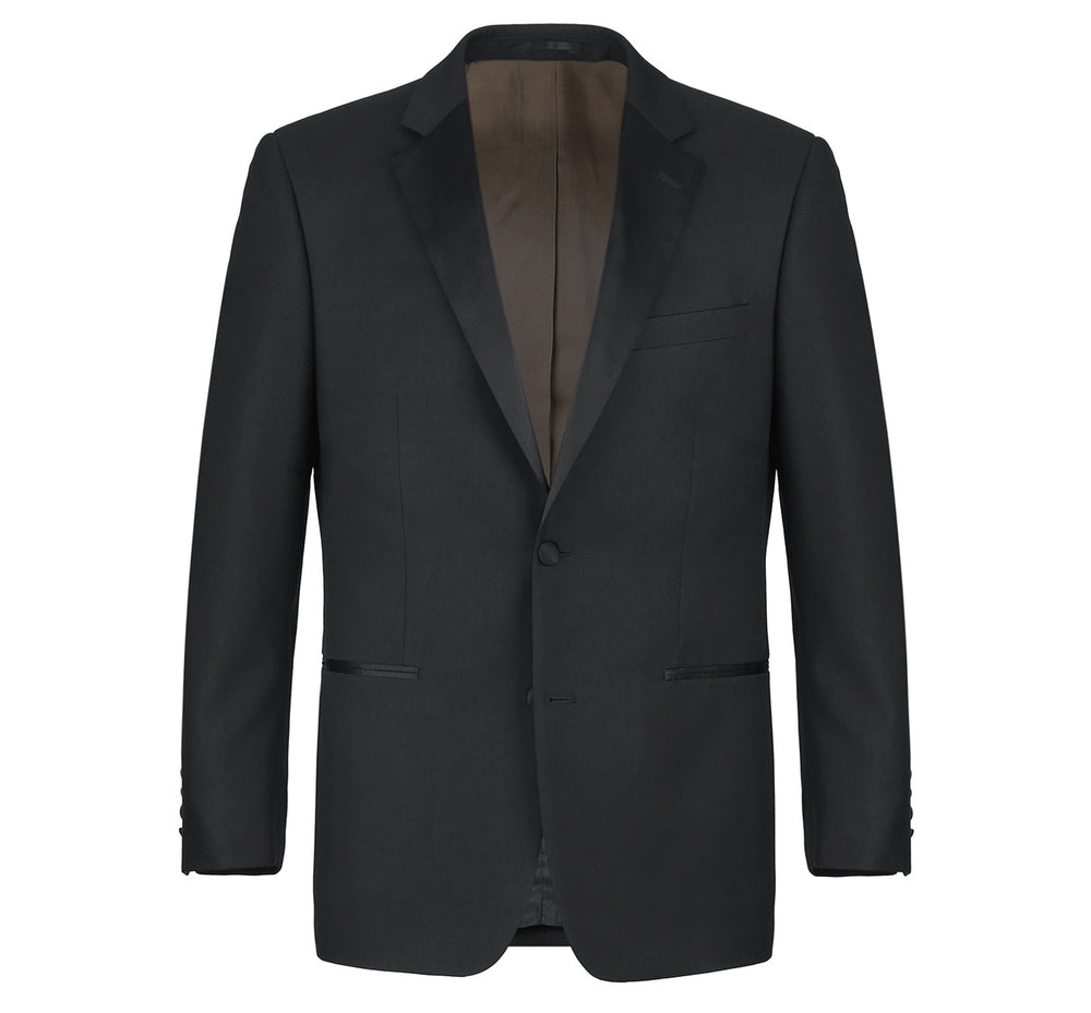 508-1 Men's Satin Notched Lapel 2-Piece 100% Wool Tuxedo