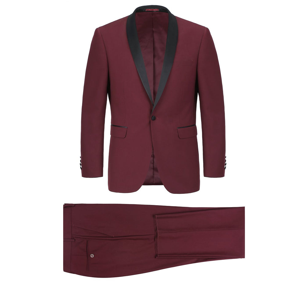 201-8 Men's Slim Fit 2-Piece Shawl Lapel Tuxedo Suit