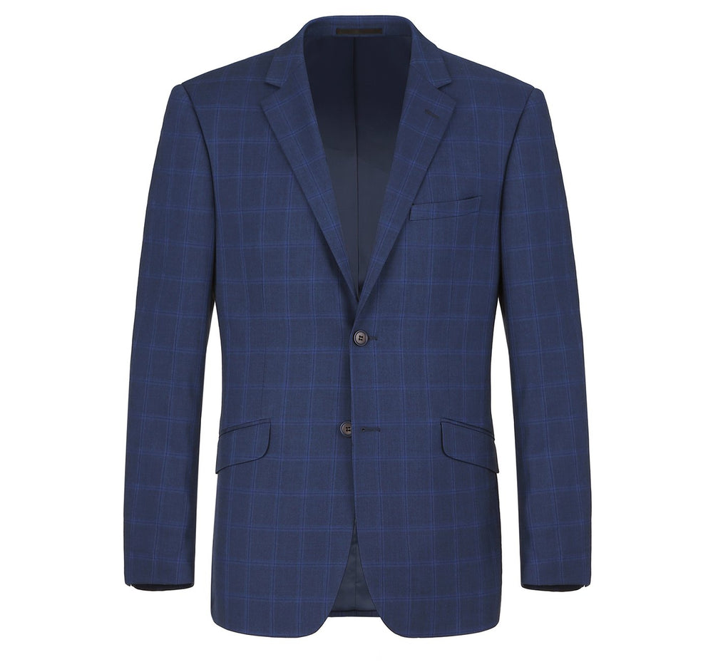 292-6 Men's Slim Fit 2-Piece Single Breasted Check Dress Suit