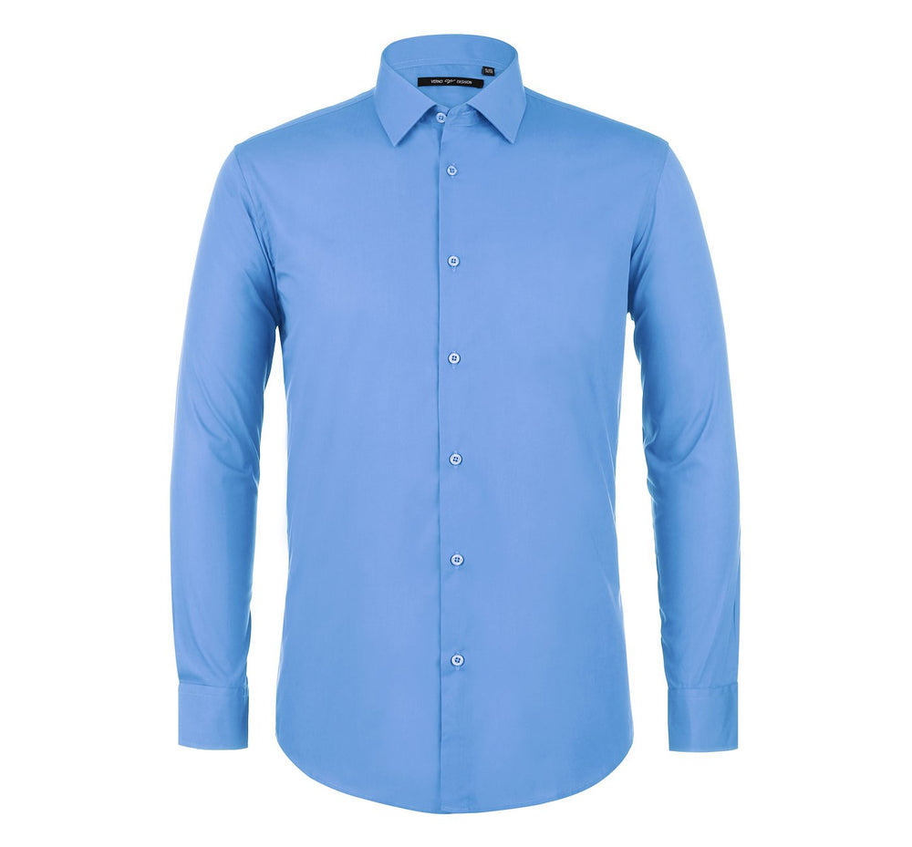 TC627 Men's Classic Fit Long Sleeve Spread Collar Dress Shirt