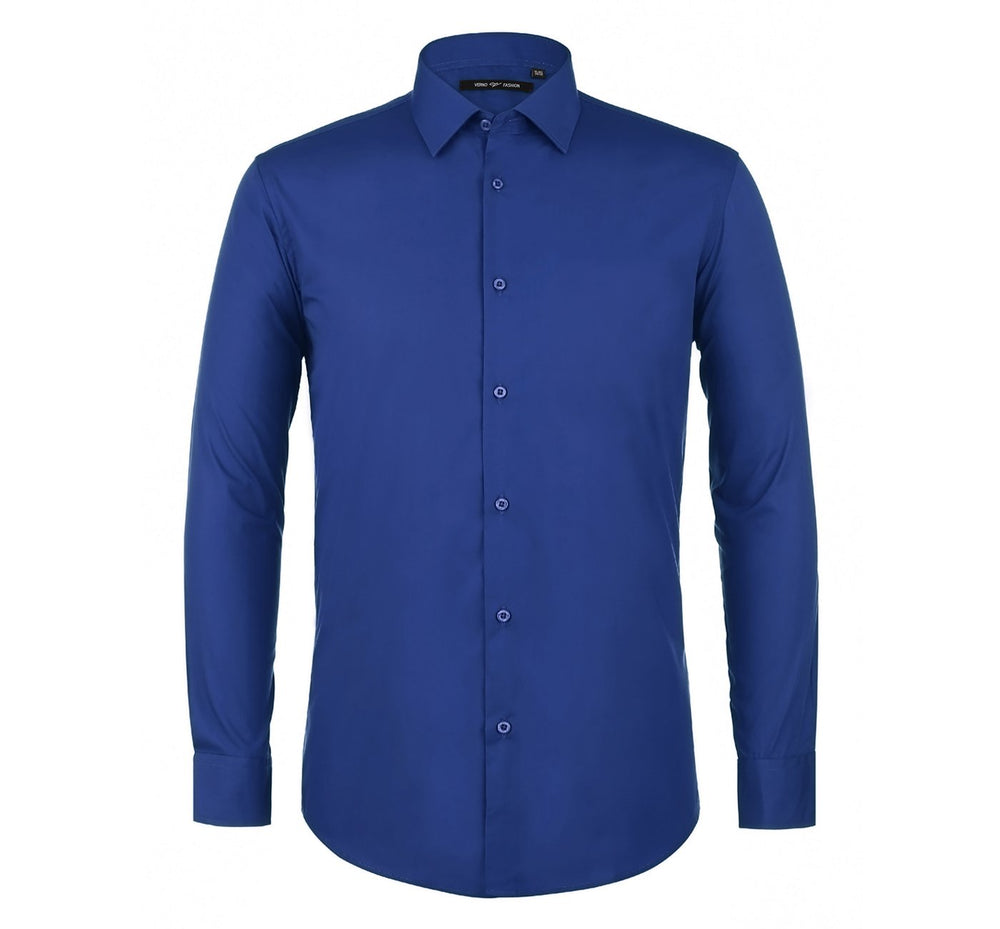 TC635 Men's Classic Fit Long Sleeve Spread Collar Dress Shirt