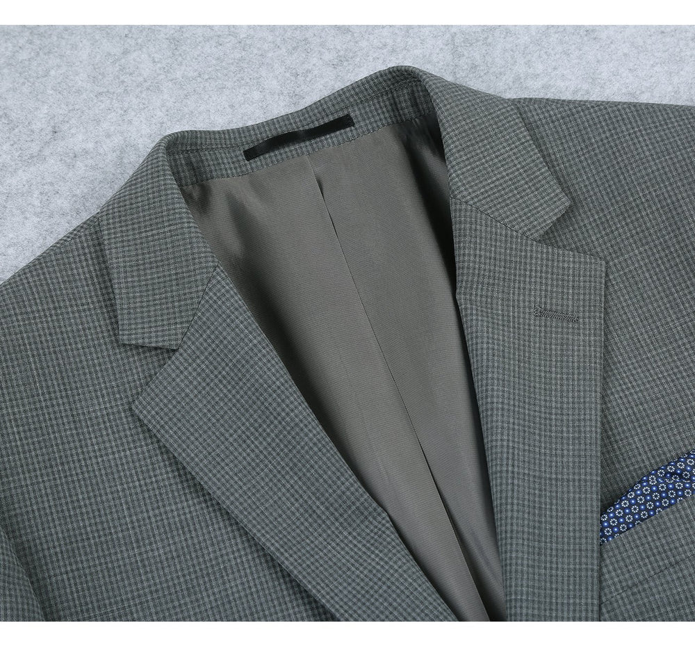 556-1 Men's Classic Fit Sport Coat 100% Wool Premium Plaid Blazer