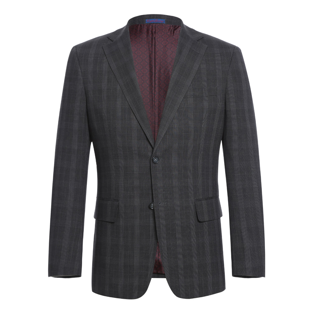 72-52-095EL Charcoal Checked Notch Suit