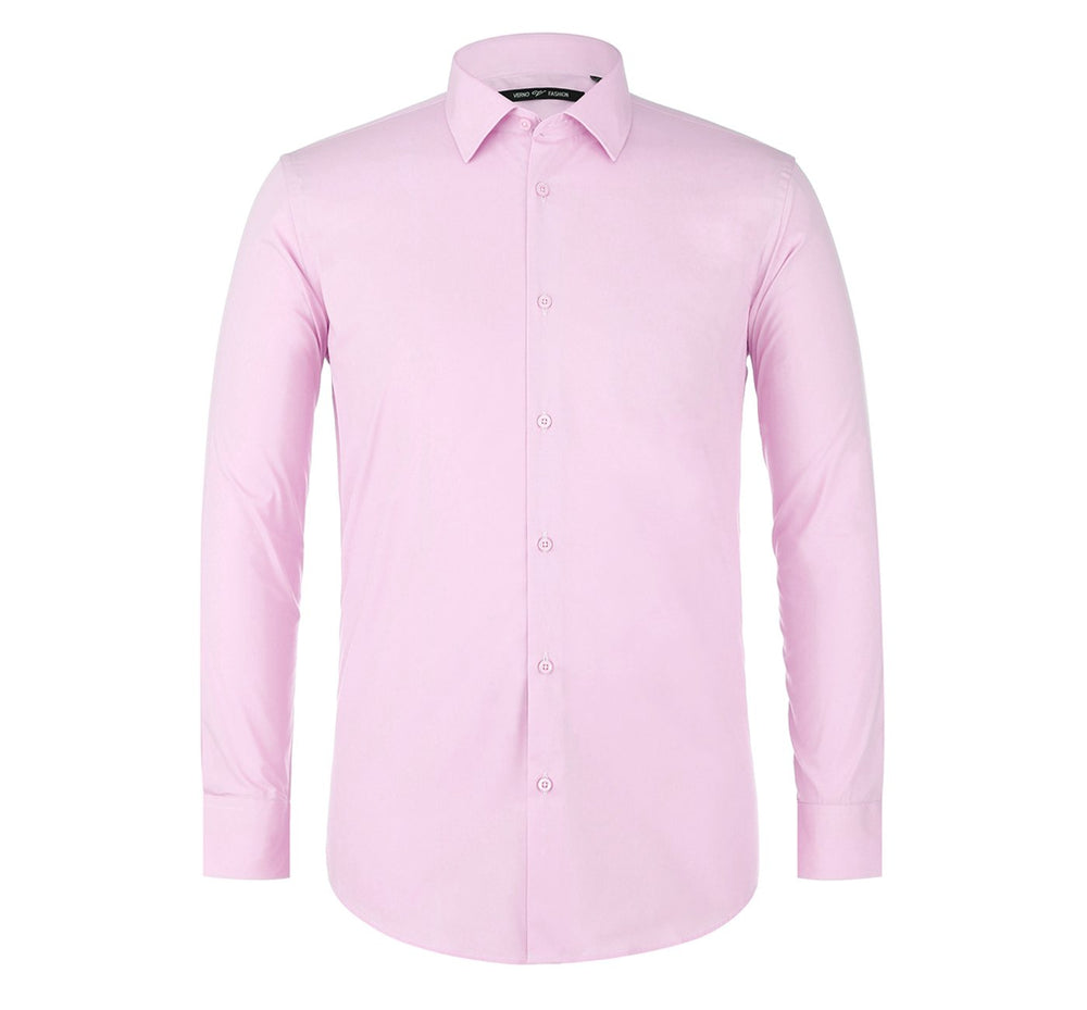 TC647 Men's Classic Fit Long Sleeve Spread Collar Dress Shirt