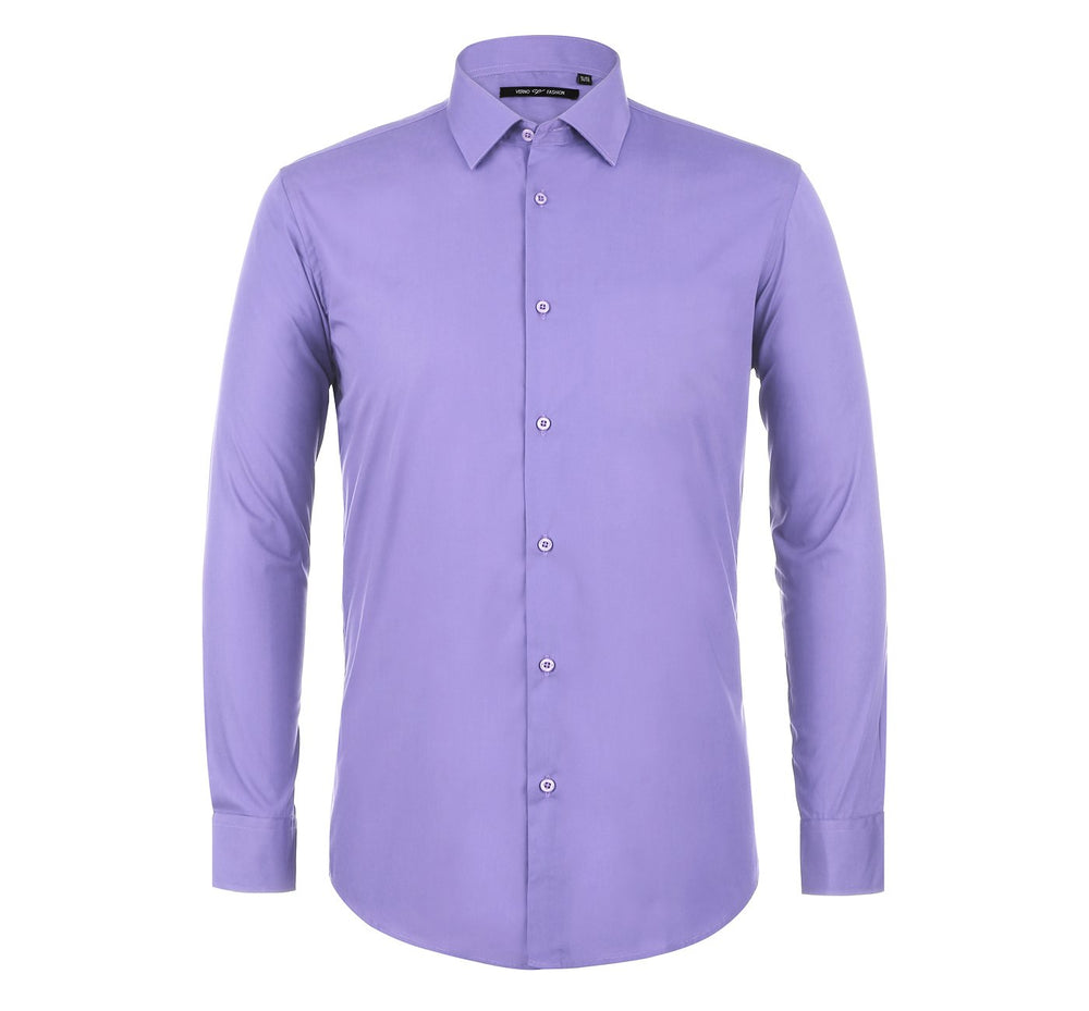 TC624 Men's Classic Fit Long Sleeve Spread Collar Dress Shirt