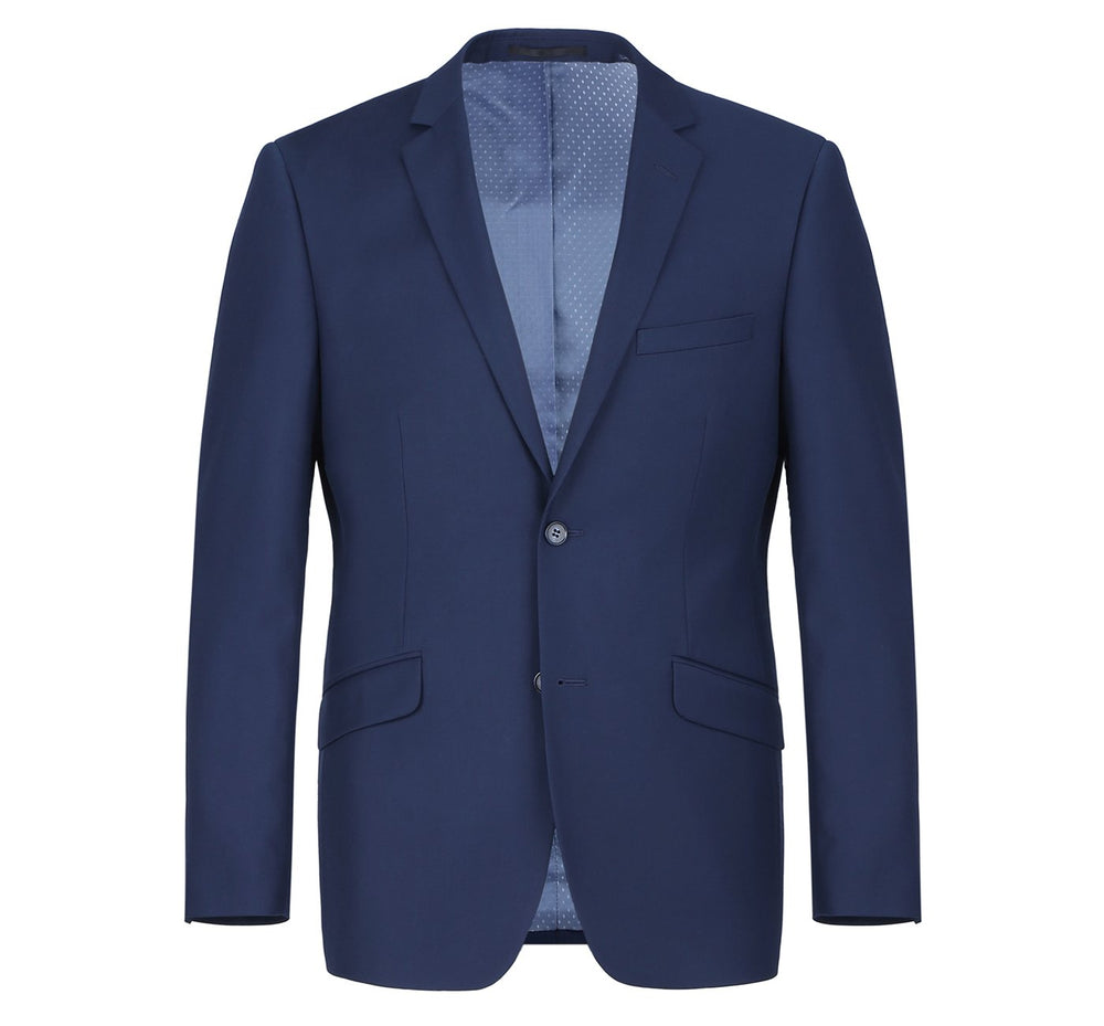201-18 Men's 2-Piece Slim Fit Notch Lapel Solid Suit